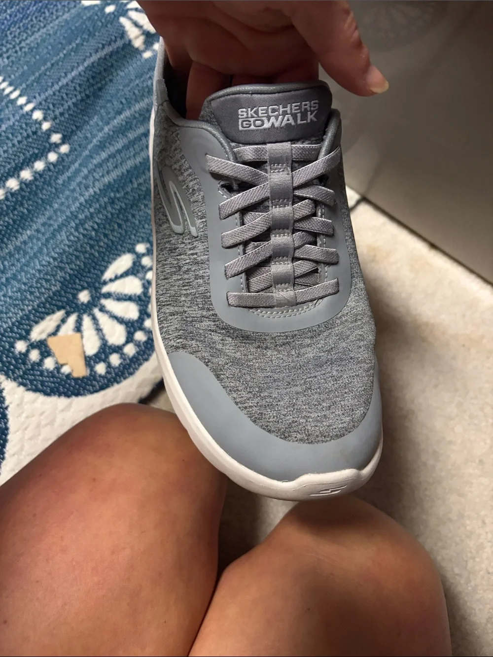 Skechers Women's Gray Knit Slip-On Sneakers